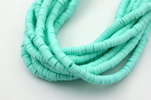 4mm vinyl Heishi beads mint polymer clay beads